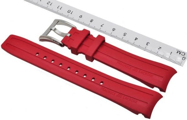 Maurice-Lacroix-Pontos-Rubber-Strap-21-mm-buckle-PT6188-PT6118-Red