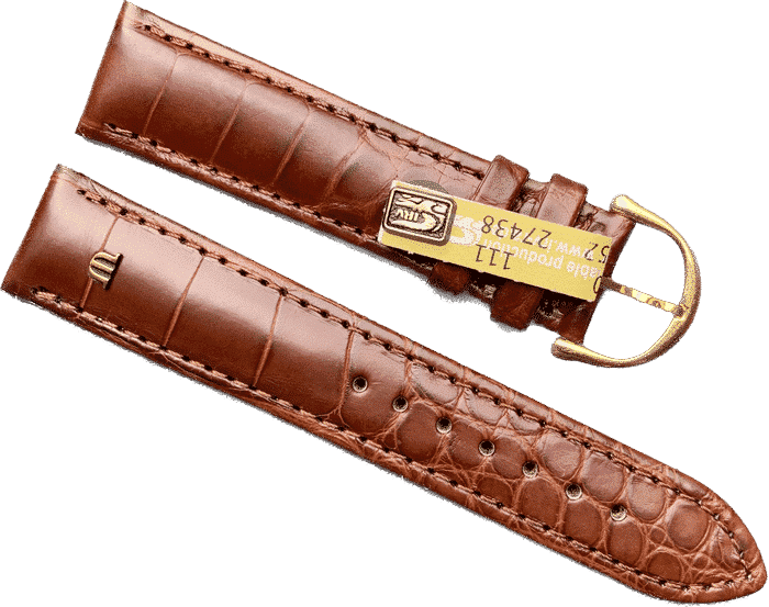 Maurice Lacroix 20 mm Croco Kroko BROWN Strap with Gold Buckle