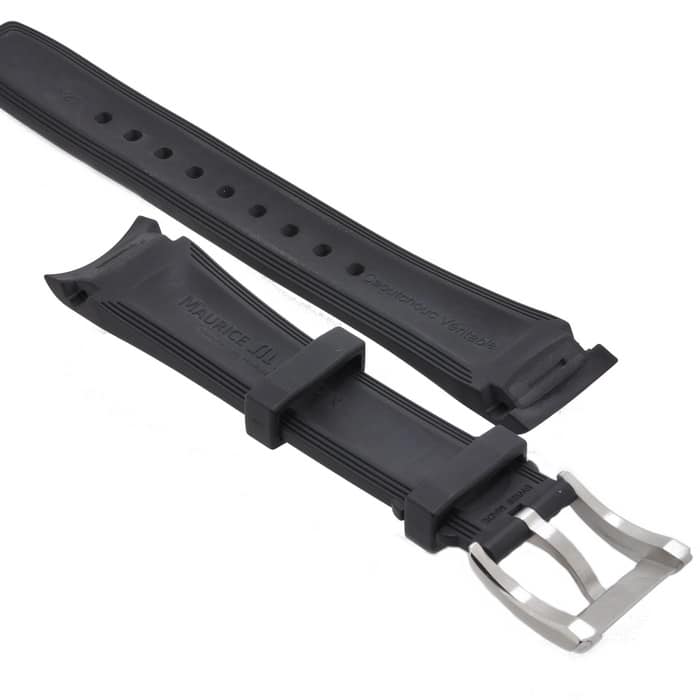 Maurice Lacroix Pontos PT6178 PT6188 PT6118 Black rubber strap 21 mm-1