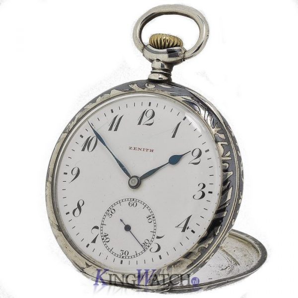 Zenith Taschenuhr Niello Silver Case