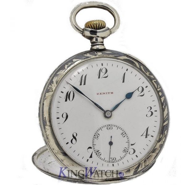 Zenith Taschenuhr Niello Silver Case – Bild 2