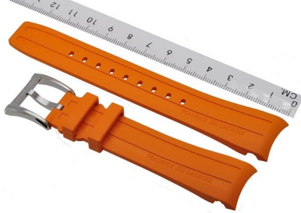 Maurice-Lacroix-Pontos-Rubber-Strap-21-mm-buckle-PT6188-PT6118-Orange