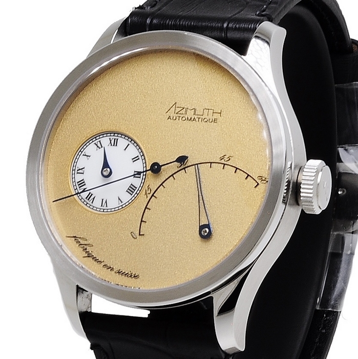 Azimuth Regulateur Retrograde Minutes Frost Gold dial Watch | Kingwatch